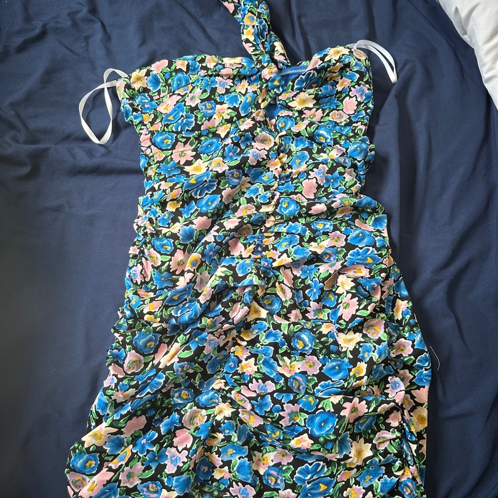 REVOLVE Floral Mini Dress - Blue and Pink